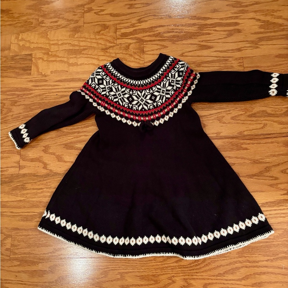 Hanna Andersson Black and Red Knit Sweater Dress Size 100 or 4